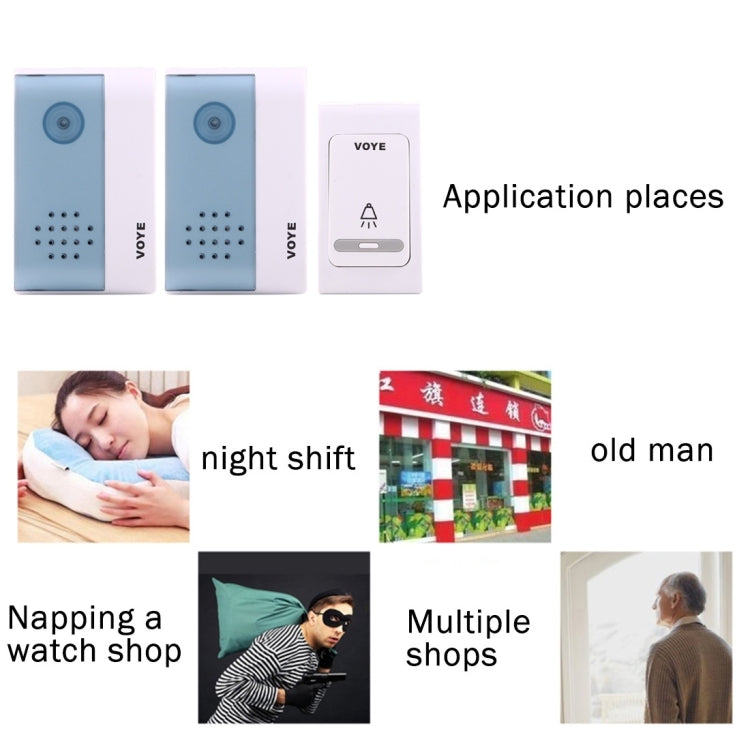VOYE V004B2 Wireless Smart Music Home Doorbell with Dual Receiver, Remote Control Distance: 120m (Open Air), V004B2 VOYE V004B2 Wireless Smart Music Home Doorbell with Dual Receiver, Remote Control Distance: 120m (Open Air), V004B2